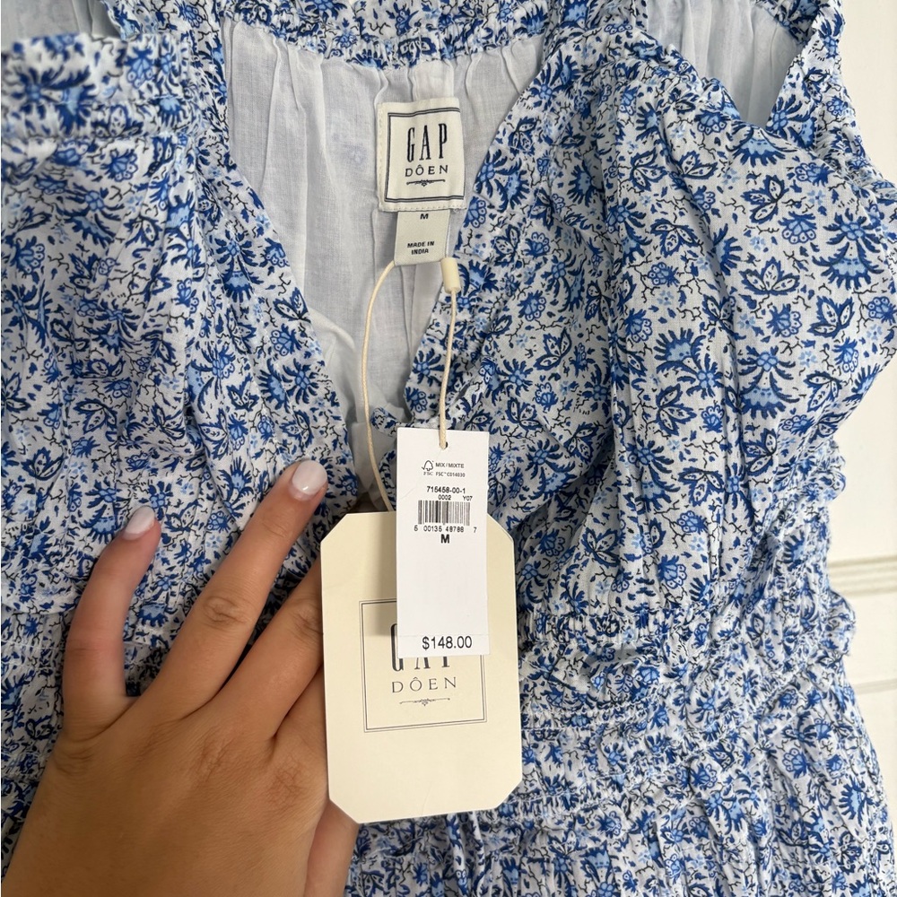 Gap × DÔEN Blue Floral Midi Dress - Picture 4 of 5